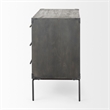 Pemberly Row Dark Brown Wood & Iron Three Drawer Accent Cabinet