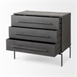 Pemberly Row Dark Brown Wood & Iron Three Drawer Accent Cabinet