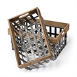 Pemberly Row Set of 2 Open Crate Style Brown Wood/Metal Baskets