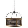 Pemberly Row Farmhouse 25x24 Black & Metal Three Bulb Chandelier