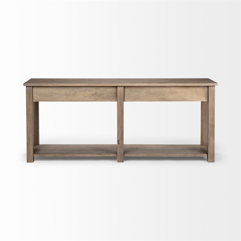 Pemberly Row 72x30 LIGHT BROWN WOOD FOUR DRAWER CONSOLE TABLE