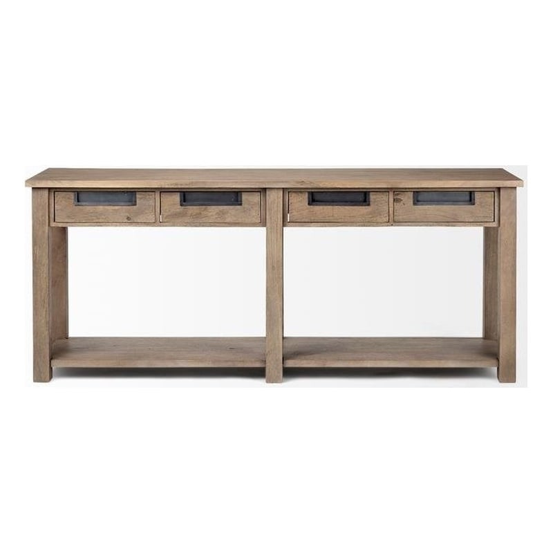 Pemberly Row 72x30 LIGHT BROWN WOOD FOUR DRAWER CONSOLE TABLE