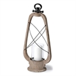 Pemberly Row Large Brown Wooden Vintage Inspired Candle Holder Lantern