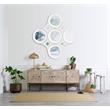 Pemberly Row Contemporary 16.5x16.5 Star White Wood Frame Mirror