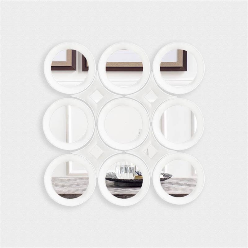 Pemberly Row Contemporary 16.5x16.5 Star White Wood Frame Mirror