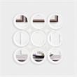 Pemberly Row Contemporary 16.5x16.5 Star White Wood Frame Mirror
