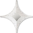 Pemberly Row Contemporary 16.5x16.5 Star White Wood Frame Mirror