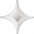 Pemberly Row Contemporary 16.5x16.5 Star White Wood Frame Mirror