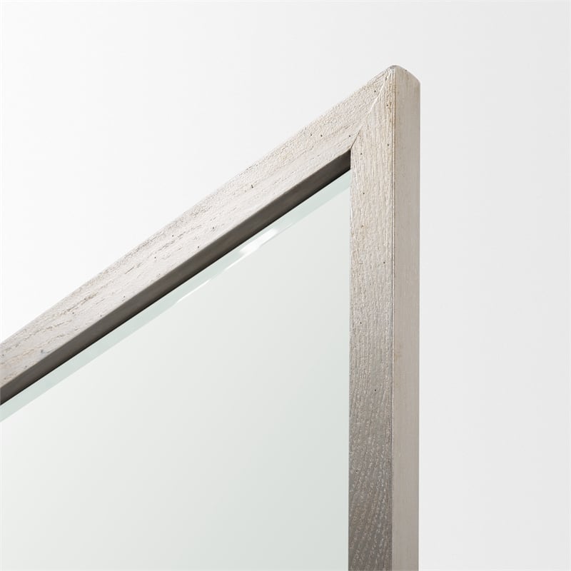 Pemberly Row Modern Transitional 26x22 Brown Wood Frame Mirror