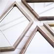 Pemberly Row Modern Transitional 26x22 Brown Wood Frame Mirror