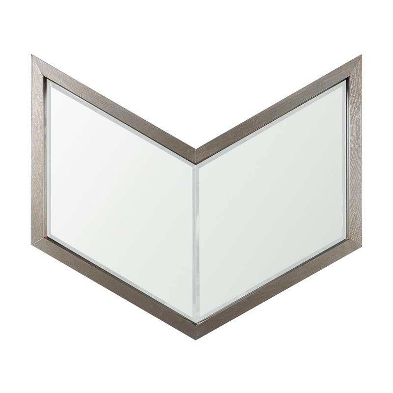 Pemberly Row Modern Transitional 26x22 Brown Wood Frame Mirror