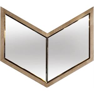 Pemberly Row Modern Transitional 26x22 Brown Wood Frame Mirror