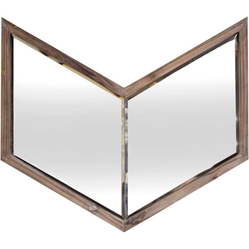 Pemberly Row Traditional 26x22 Brown Finish Wood Frame Mirror