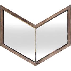 Pemberly Row Traditional 26x22 Brown Finish Wood Frame Mirror
