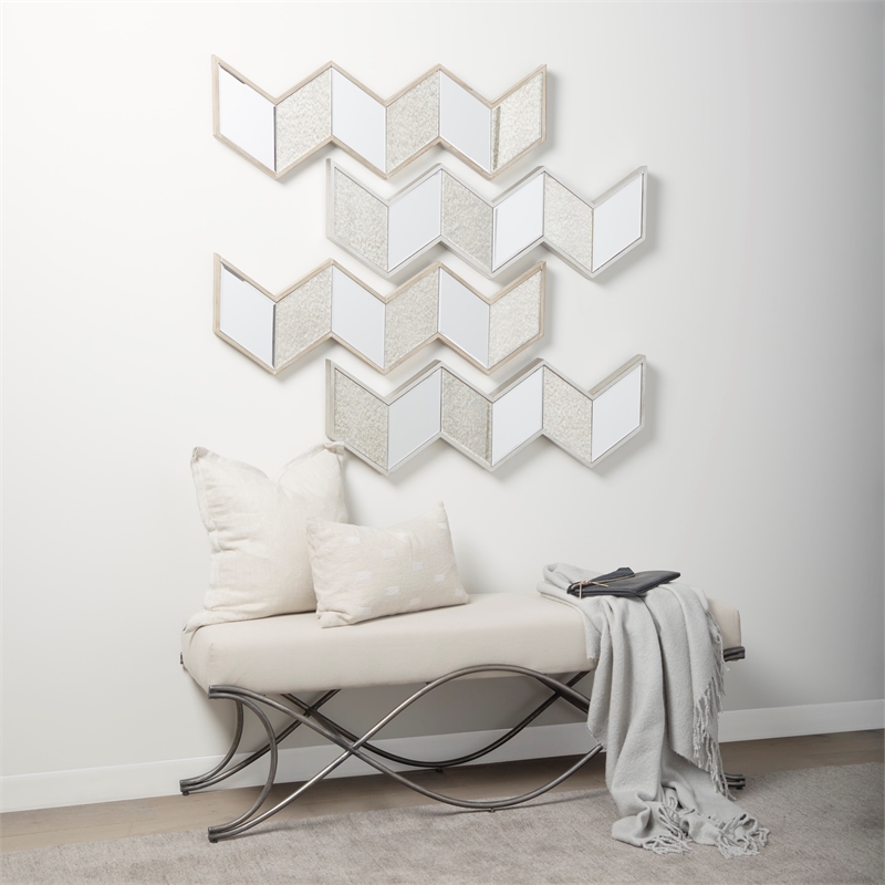 Pemberly Row Modern / Contemporary 36x12 Brown Wood Frame Mirror