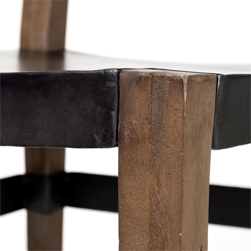 Pemberly Row Brown Dining Chair with Solid Indian Mango Wood (Set of 2)