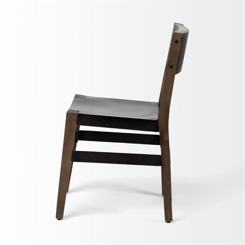 Pemberly Row Brown Dining Chair with Solid Indian Mango Wood (Set of 2)