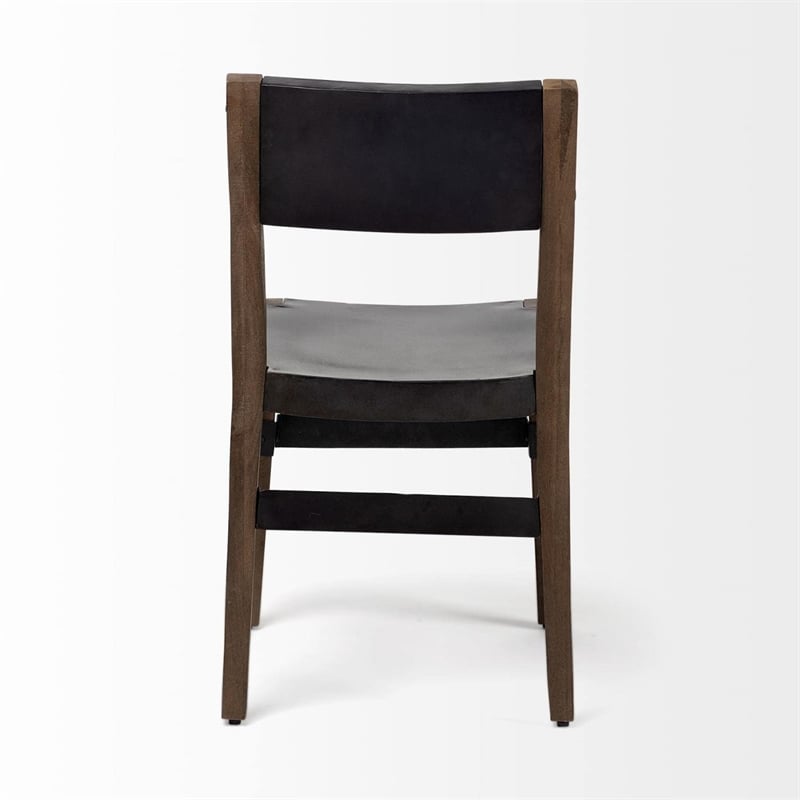 Pemberly Row Brown Dining Chair with Solid Indian Mango Wood (Set of 2)