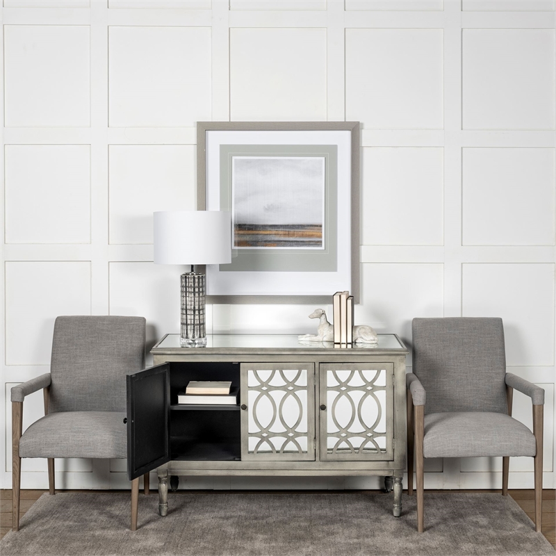 Pemberly Row Modern / Contemporary Fabric Flint Gray Finish Chair
