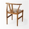 Pemberly Row Wood Frame and Linen Upholstered Dining Chair in Cream/Brown