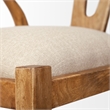Pemberly Row Wood Frame and Linen Upholstered Dining Chair in Cream/Brown