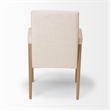 Pemberly Row Cream Fabric Wrap Brown Wood Frame Dining Chair