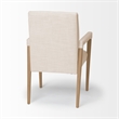 Pemberly Row Cream Fabric Wrap Brown Wood Frame Dining Chair