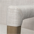 Pemberly Row Cream Fabric Wrap Brown Wood Frame Dining Chair