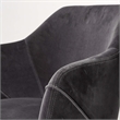 Pemberly Row Grey Velvet Wrap Black Wooden Base Dining Chair