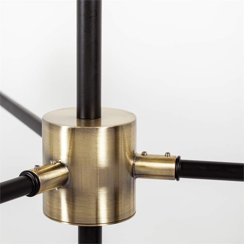 Pemberly Row Metal Multi-Arm 13 Light Chandelier in Black and Gold