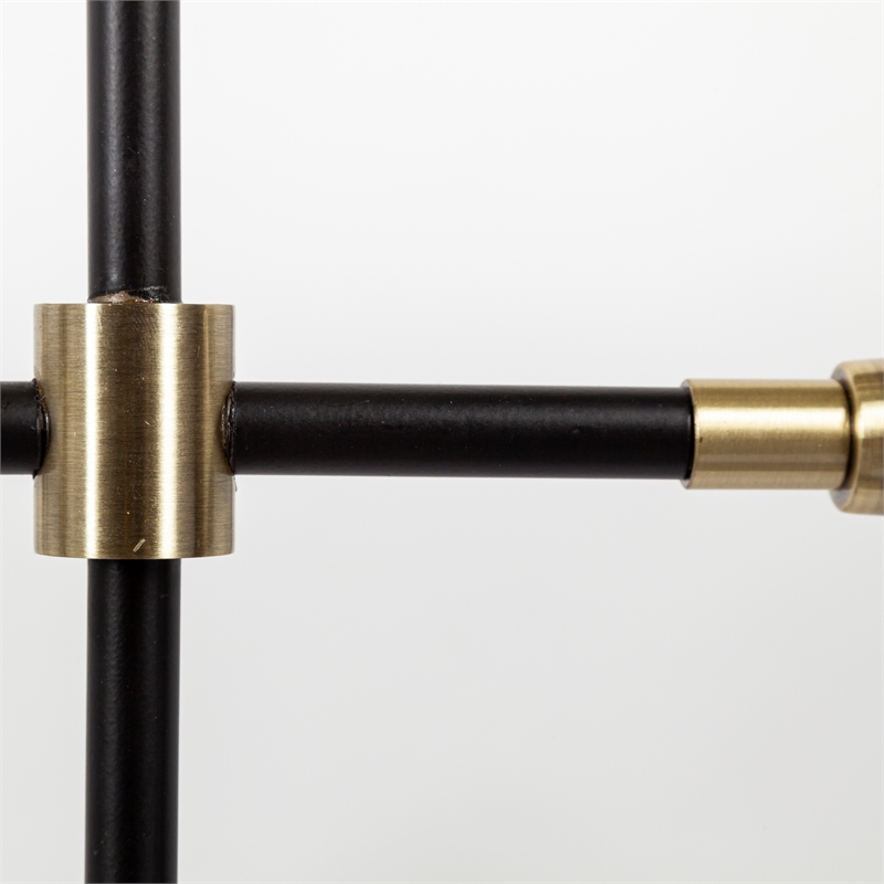 Pemberly Row Metal Multi-Arm 13 Light Chandelier in Black and Gold