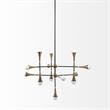 Pemberly Row Metal Multi-Arm 13 Light Chandelier in Black and Gold