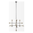 Pemberly Row Metal Multi-Arm 13 Light Chandelier in Black and Gold