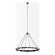 Pemberly Row Contemporary Metal Chassis 12 Light Chandelier in Black