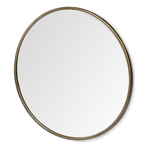Pemberly Row Modern / Contemporary 47&quot Round Metal Mirror in Gold