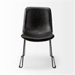 Pemberly Row Black Faux-Leather Iron Frame Dining Chair (Set of 2)