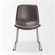 Pemberly Row Black Faux-Leather Iron Frame Dining Chair (Set of 2)