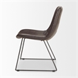 Pemberly Row Black Faux-Leather Iron Frame Dining Chair (Set of 2)