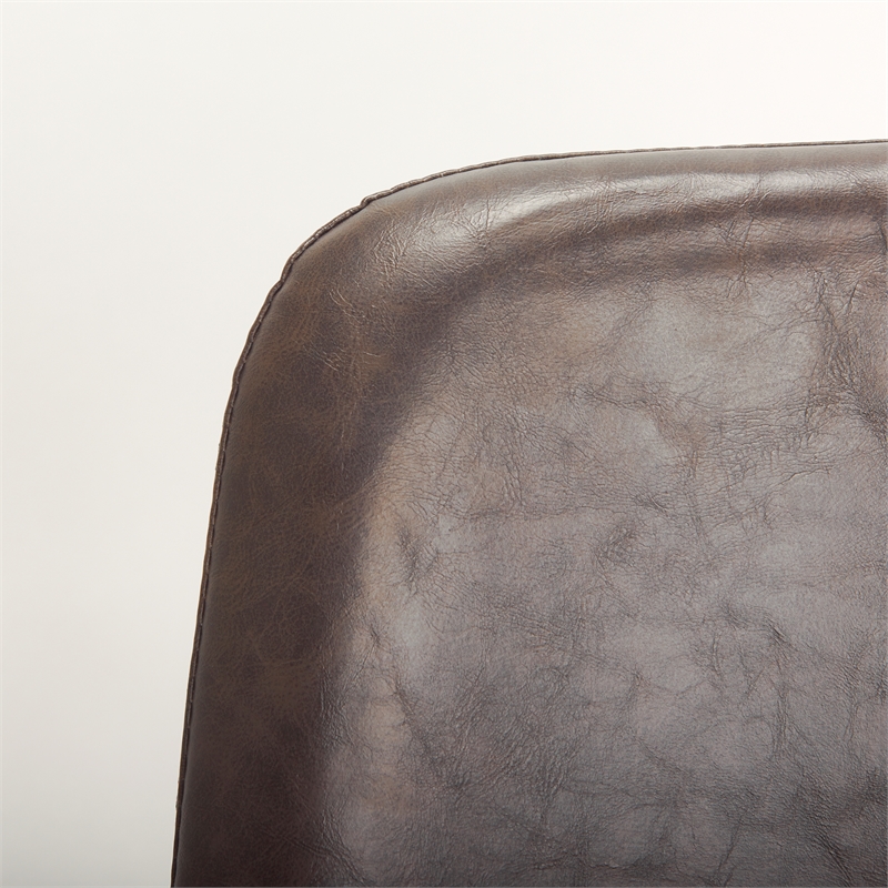 Pemberly Row Black Faux-Leather Iron Frame Dining Chair (Set of 2)