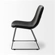 Pemberly Row Black Faux-Leather Iron Frame Dining Chair (Set of 2)