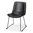 Pemberly Row Black Faux-Leather Iron Frame Dining Chair (Set of 2)