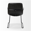 Pemberly Row Black Faux-Leather Dining Chair with Black Iron Frame