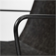 Pemberly Row Black Faux-Leather Dining Chair with Black Iron Frame