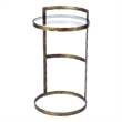 Pemberly Row 15x26.5 Round Glass Top Gold Metal Frame Accent Table