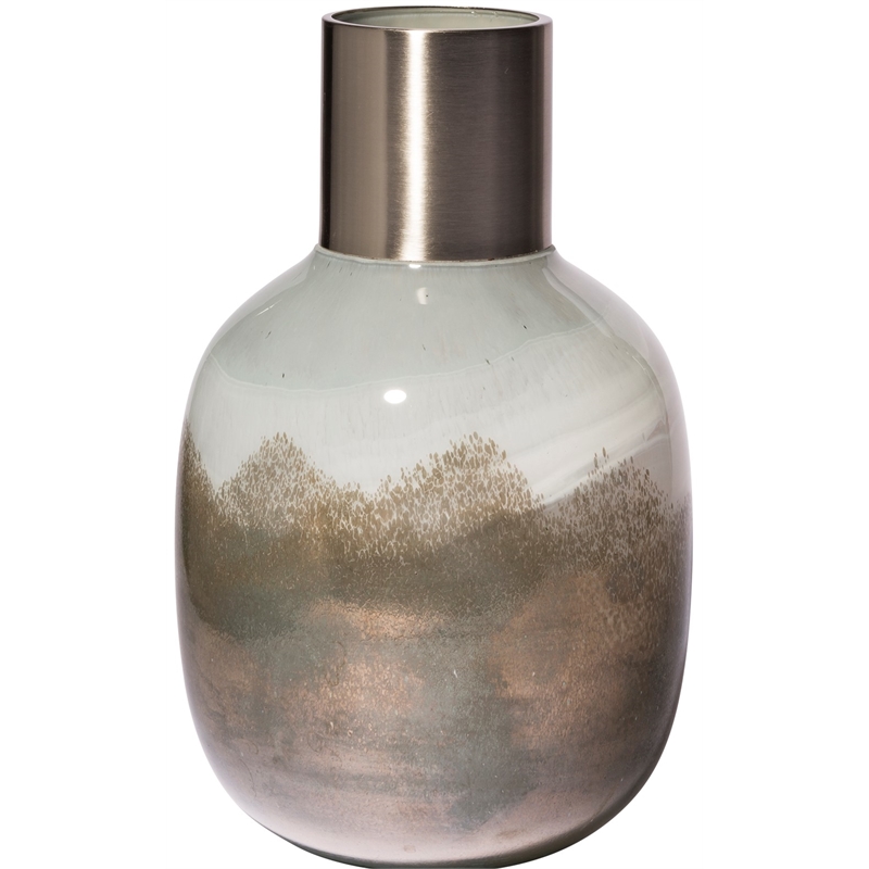 Pemberly Row Transitional Short Gradient Blue Glass Gourd Style Vase