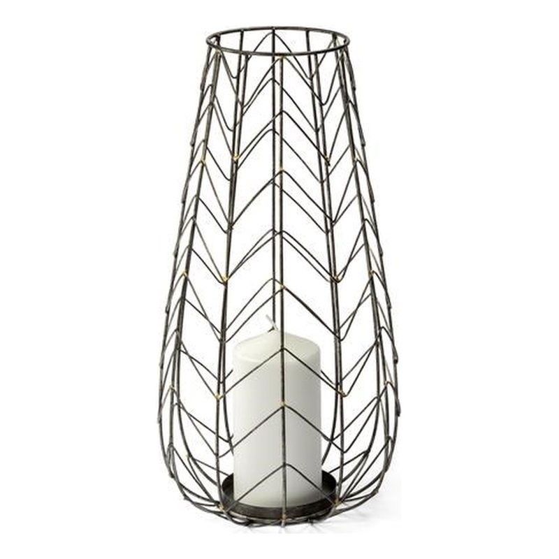 Pemberly Row Petiole Small Gold Toned Metal Table Candle Holder