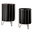 Pemberly Row Pianta Metal Industrial Styled Planters in Black (Set of 2)