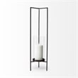 Pemberly Row Modern / Contemporary Large Gray Metal Candle Holder