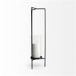 Pemberly Row Modern / Contemporary Large Gray Metal Candle Holder