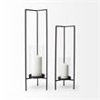 Pemberly Row Modern / Contemporary Large Gray Metal Candle Holder
